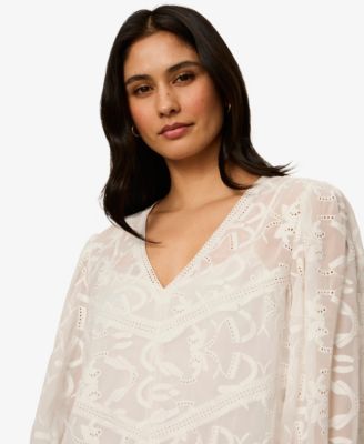 Women's Long-Sleeve Embroidered Blouse