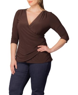 Plus Size Femme Fatale Faux Wrap Top