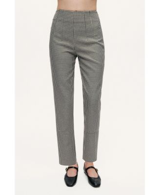 Women's Tailored Micro Check Cigarette Pants