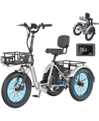 TK Pro 750W Foldable Electric Tricycle for Adults, 20" x 3.0" Wheel