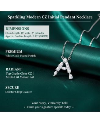 Brilliant  Plated Cubic Zirconia Initial Necklace