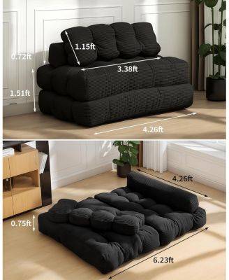 LED Bed Frame with Storage Headboard & Drawers - No Box Spring Needed