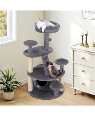 Cat Tree for Munchkin & Senior Cats, 40-Inch with Stable Wide Base, Soft Padded Perches & Large Condo for Easy Access