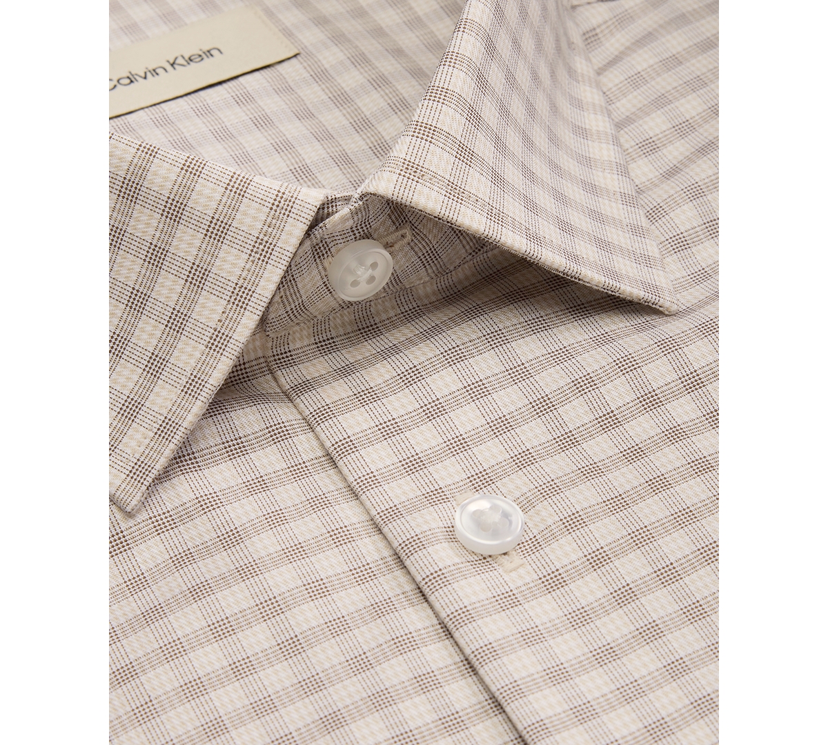 Calvin Klein Men's Refined Cotton Stretch Spread Collar Dress Shirt