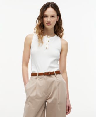 Women's Gold-Tone Button Tank Top