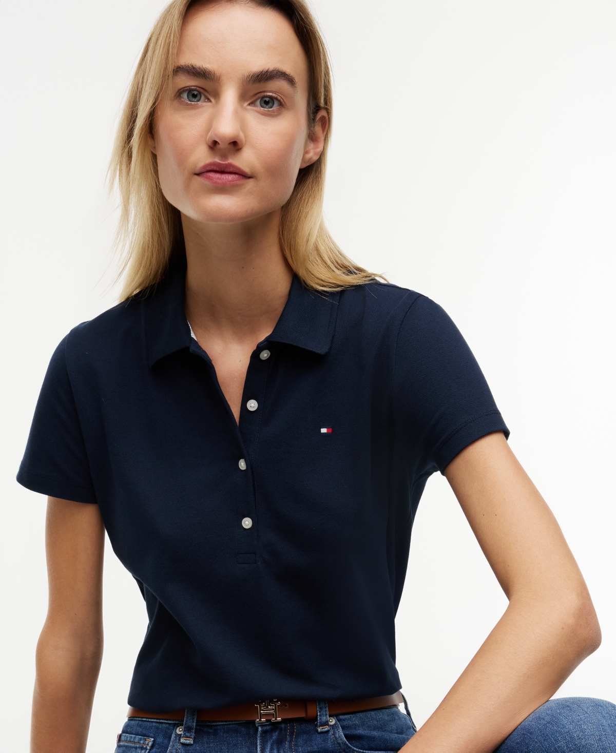 Tommy Hilfiger Women's Classic Pique Short-Sleeve Polo T-Shirt
