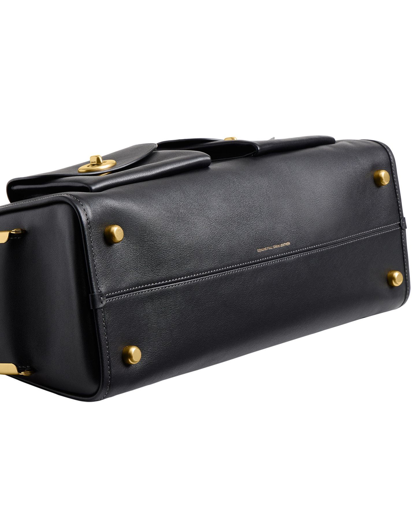 Женская сумка COACH Originals Turnlock Haversack Large Leather Shoulder, цвет: Латунный / Чёрный — фото 9