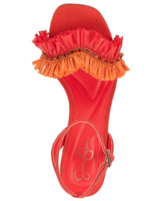 Women's Omiena Raffia Fringe Stiletto Dress Sandals