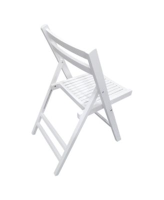 Folding Event Chairs, Set of 4, Slatted Wood