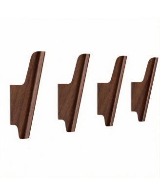 Wooden Wall Hooks 4 Pack - Coat, Hat, Bag, Backpack Hooks for Entryway, Bathroom