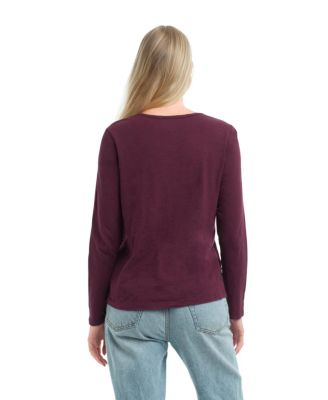 Women's U Neck Button Placket Tee