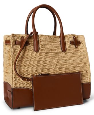 Woven Straw Medium Devyn Tote Bag