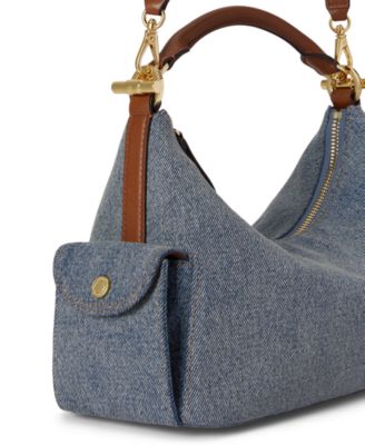 Washed Denim Small Blaike Slim Shoulder Bag