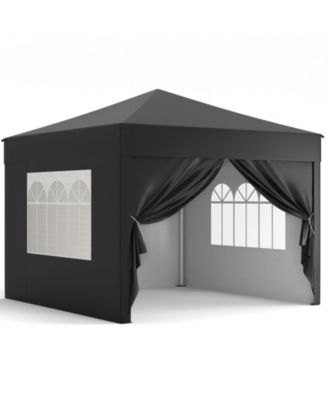 10 Ft x 10 Ft Folding Canopy Tent with 4 Removable Sidewalls and Carry Bag