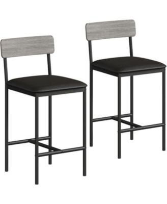 Kitchen Table Bar Stools Set of 2 Counter Height Bar Chairs for Dining Room, Home Office, Living Room