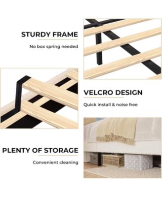 Twin Upholstered LED Bed Frame with Storage Drawers Girls Bed with Flower Headboard Boucle Princess Platform Bed Frame