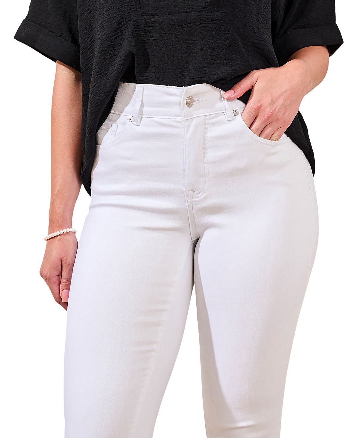 TRIBAL Women's Sophia Curvy Straight-Leg Jeans view 3 — MAYCSS fashion products