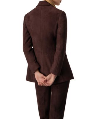 Women's Single-Breasted Faux-Suede Blazer