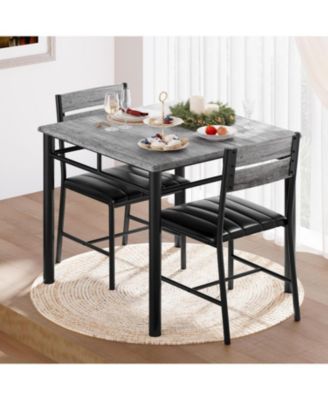 29.1" W Dining Table Set for 2, Small Kitchen Table with Upholstered Chairs