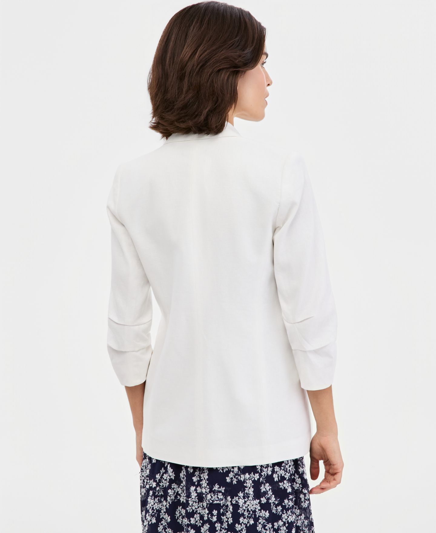 Женский пиджак Jones New York Petite Linen Blend Faux Double Breasted Blazer, цвет: Синий — фото 8