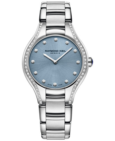 RAYMOND WEIL Women's Swiss Noemia Diamond (1/3 ct. t.w.) Stainless Steel Bracelet Watch 32mm 5132-STS-50081