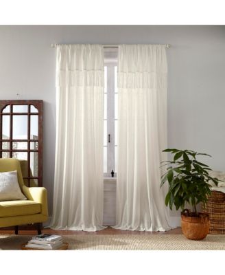 Calypso MacramA Tassel Semi Sheer Window Curtain