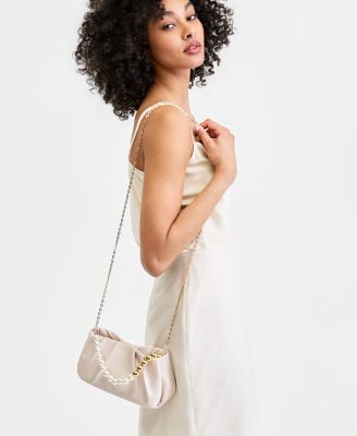 Imitation Pearl Top Handle Satchel Bag