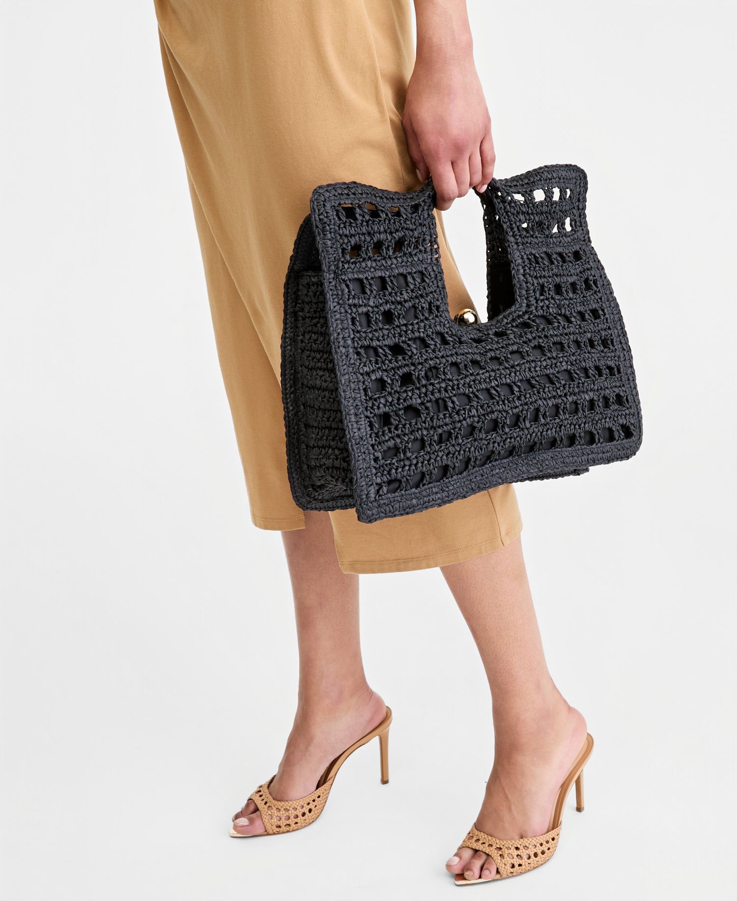 Square Straw Tote Bag