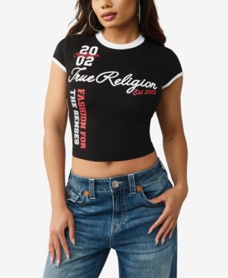 Women's Contrast Sporty Cap Sleeve T-Shirt