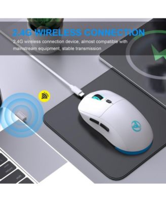 2.4G Wireless Rechargeable Mouse, 3600 DPI Adjustable, 7-Color RGB Backlight, Ergonomic Silent Mouse,Type-C Charging, for PC, Laptop, Mac