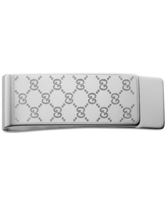 Gucci - Men's Sterling Silver with Interlocked GG Motif Engraved Money Clip  YBF22812600100U