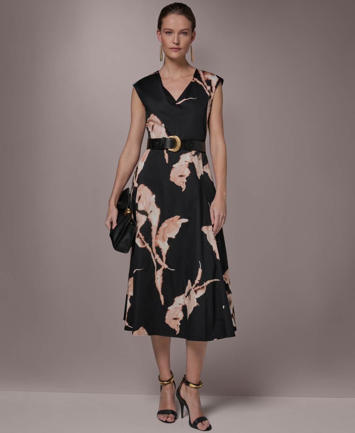 Donna Karan New York Women's Printed V-Neck Dress