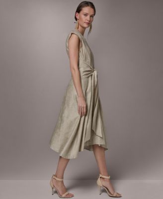 Women's Embroidered Belted Dress