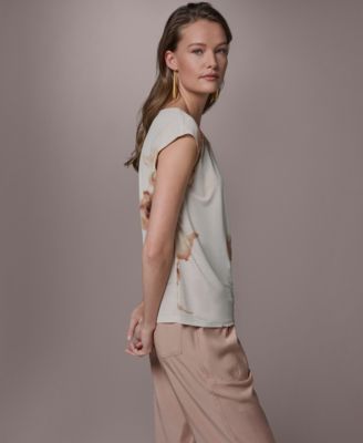 Women's Printed Asymmetric Neck Top