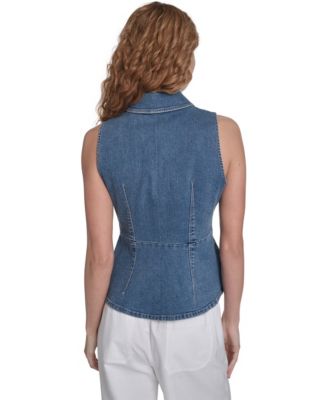Women's Button Front Denim Vest