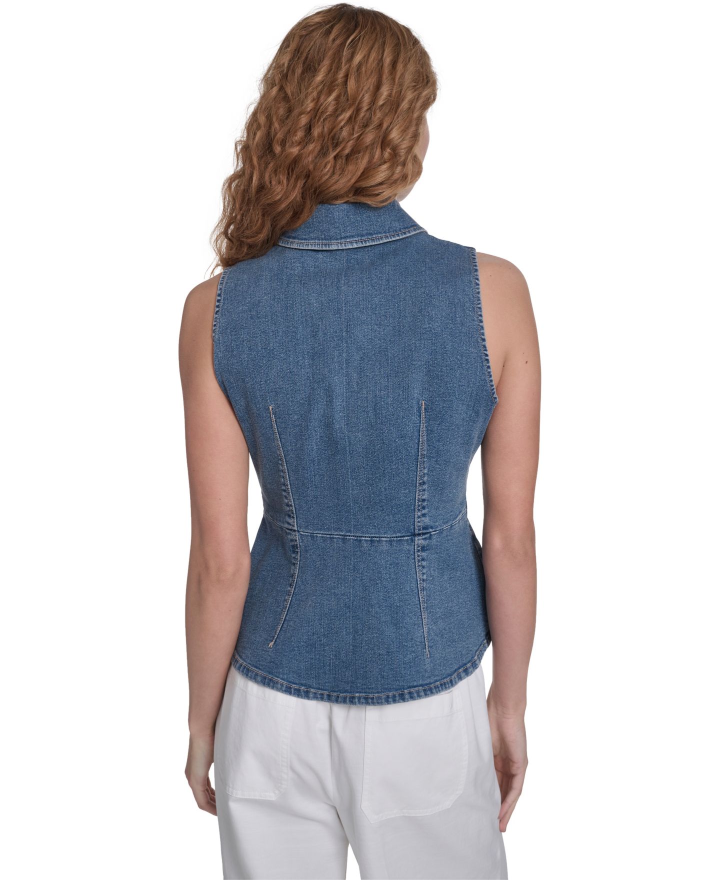 Женский жилет Nautica Button Front Denim Vest, цвет: Варёный — фото 3
