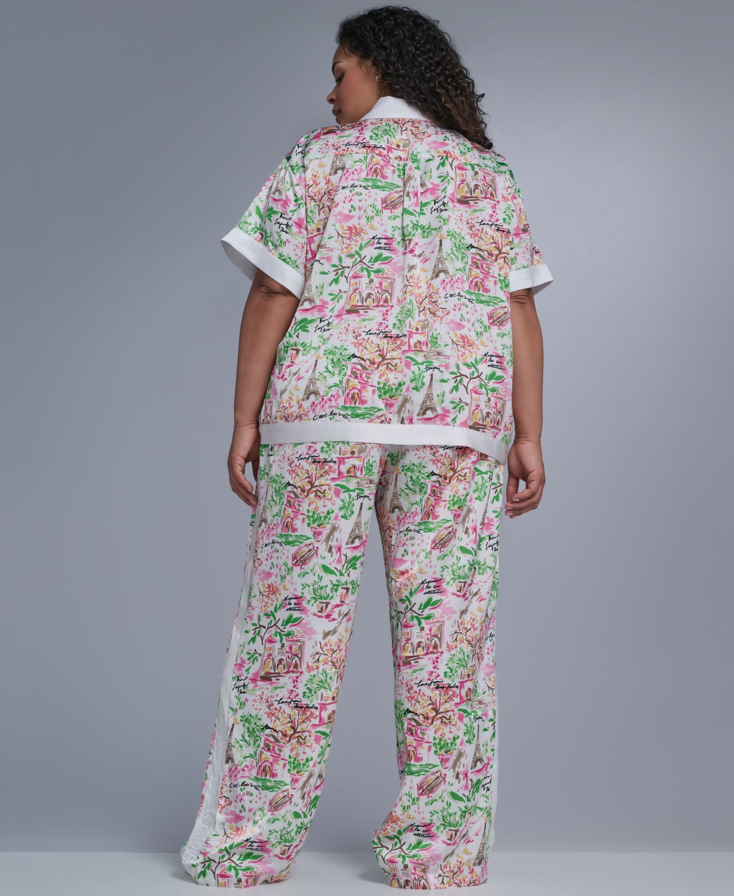 Женские брюки KARL LAGERFELD PARIS Plus Size Printed Soft, цвет: Розовый разноцветный — фото 5