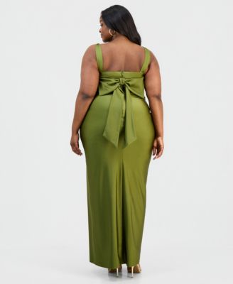 Trendy Plus Size Sateen Bow-Back Dress