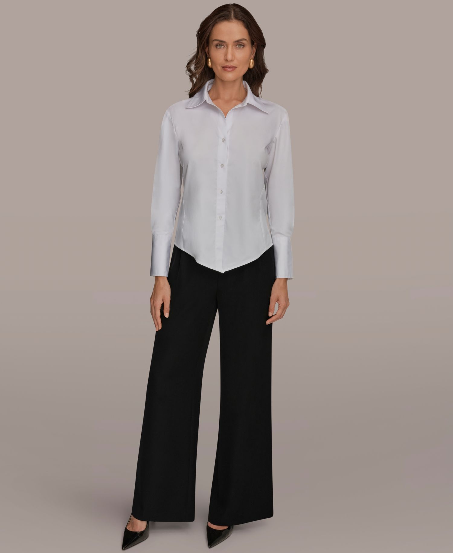 Petite Collared Button-Down Shirt