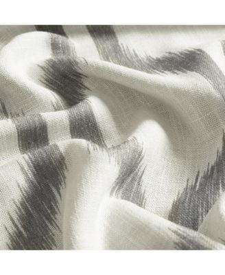 Renzo Ikat Geometric Linen Room Darkening Window Curtain