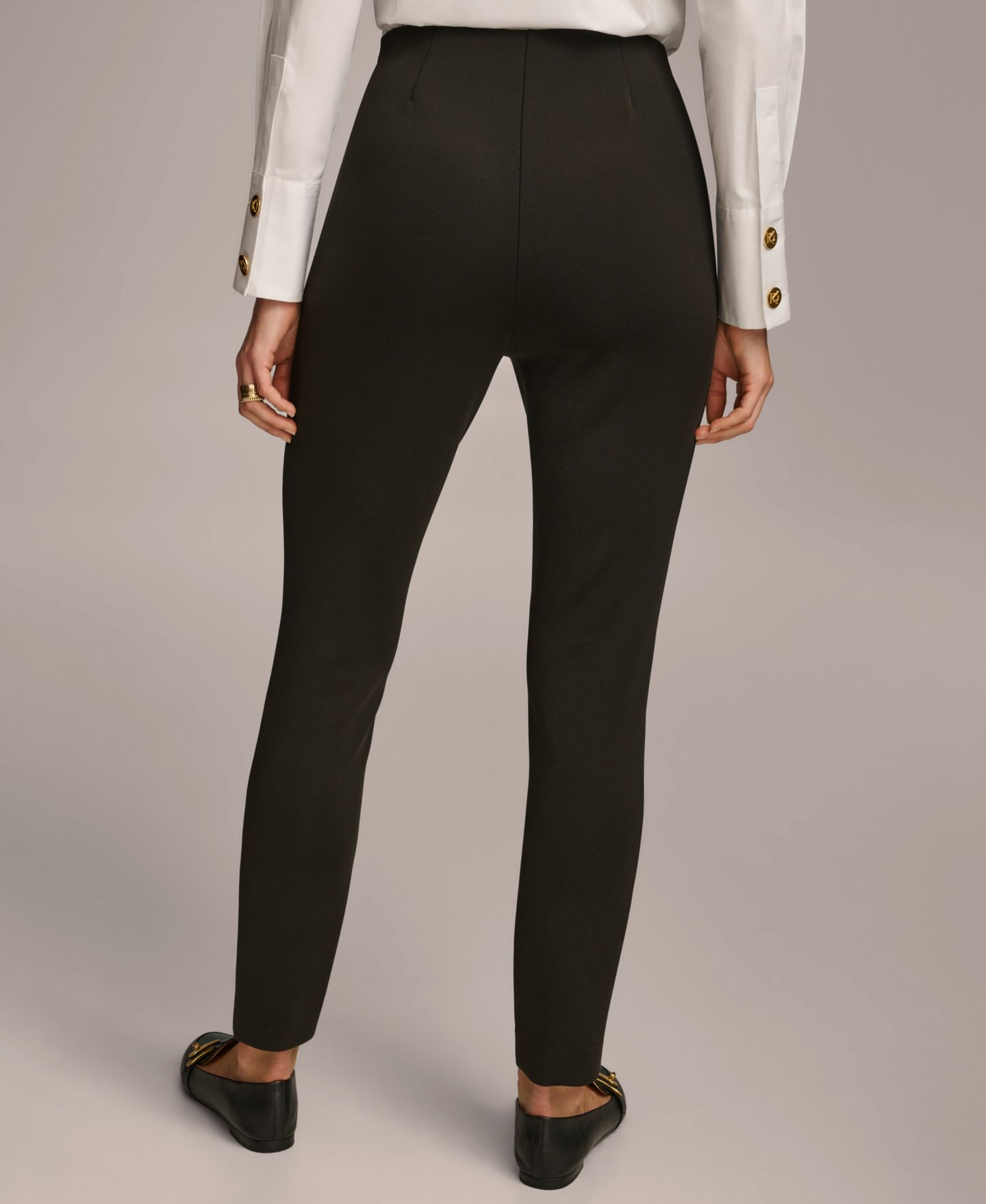 Женские брюки Donna Karan New York Petite Mid-Rise Ankle-Length, цвет: Чёрный — фото 10