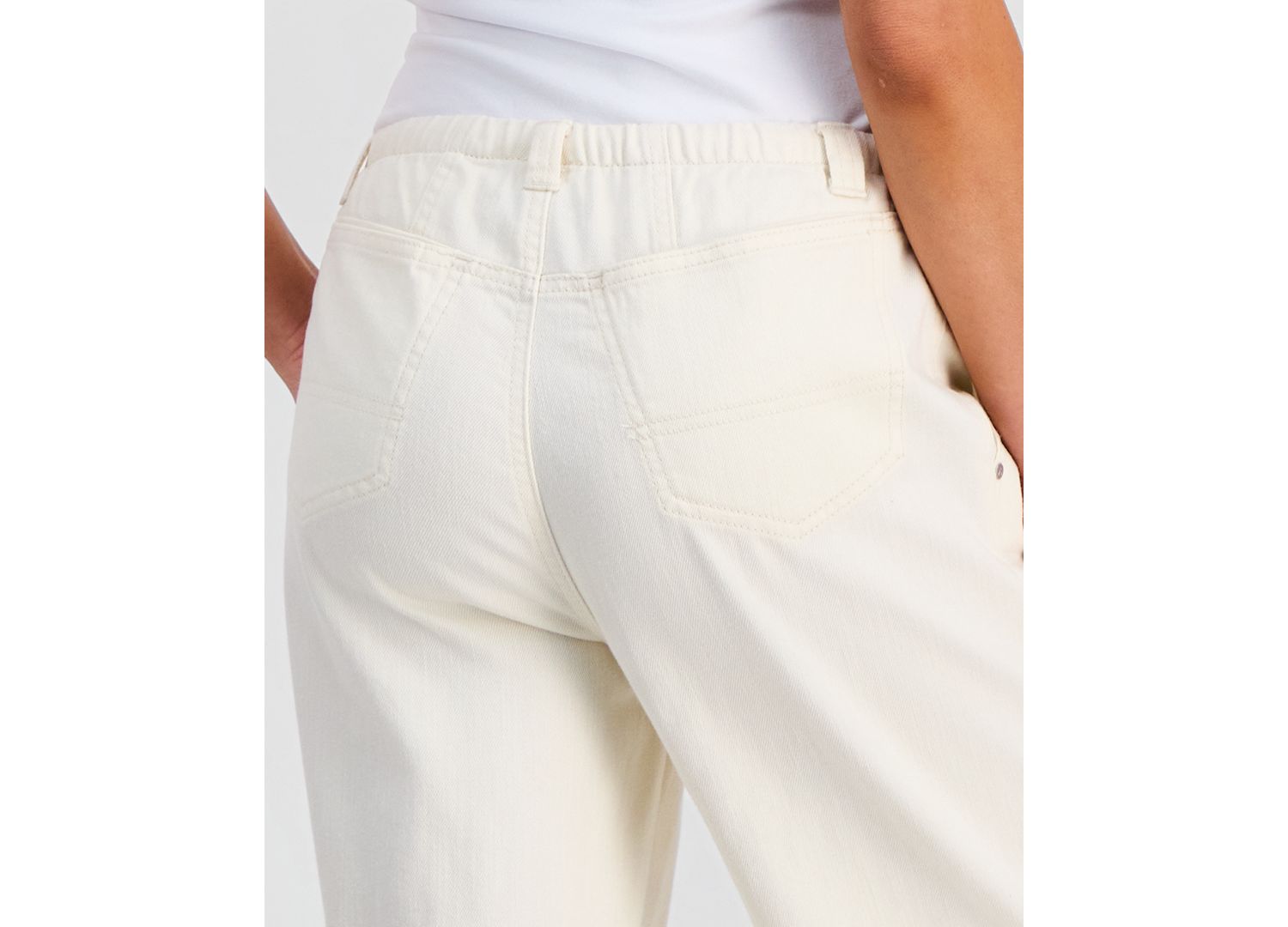 Petite Seamed Slouchy Tie-Waist Jeans