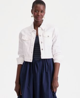 Women's Cropped Denim Trucker Jacket