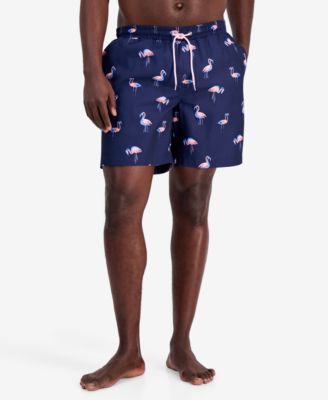 Men's Quick-Dry Performance Flamingo-Print 7" Swim Trunks