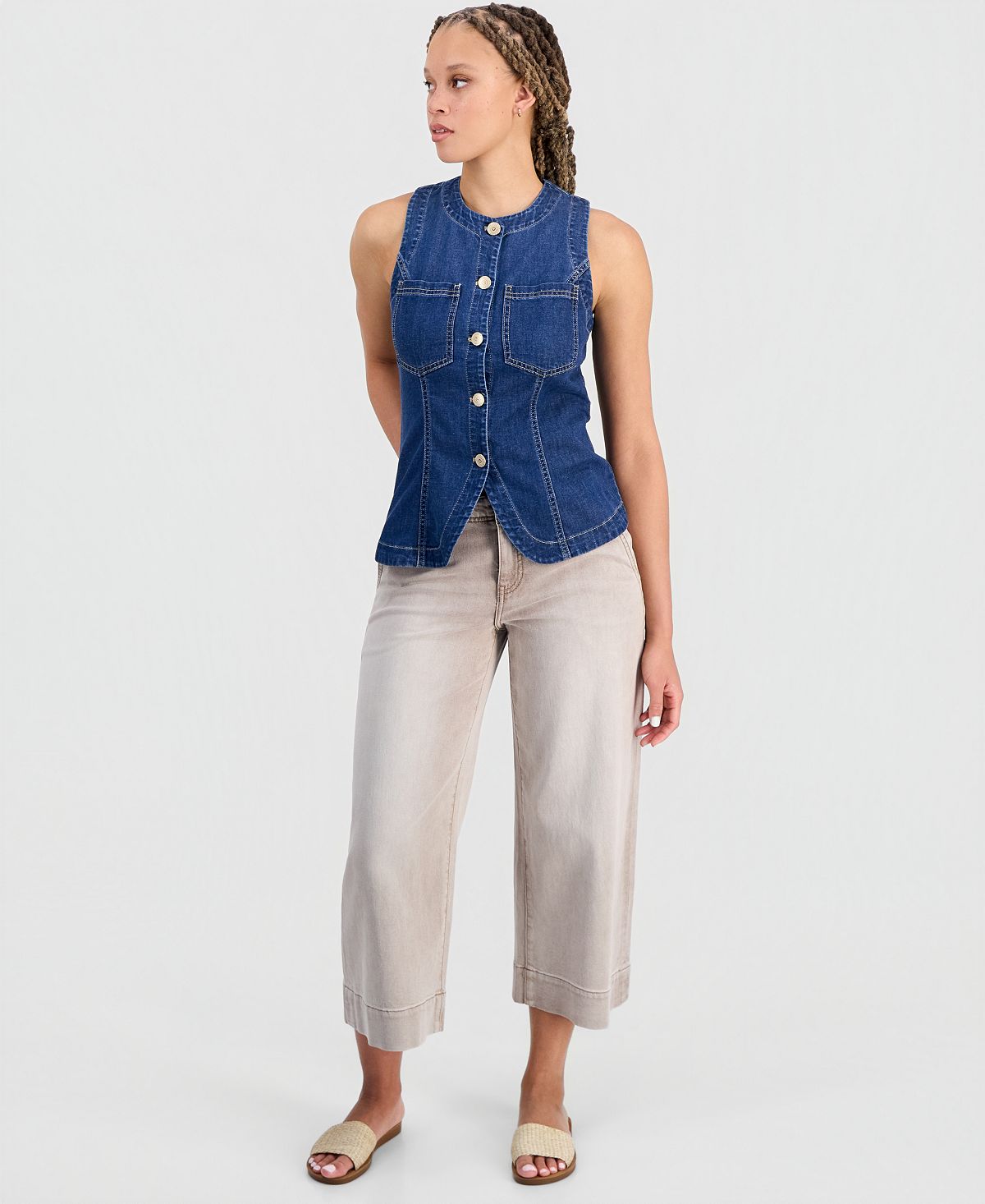 Liverpool Los Angeles Women's Weekender Cropped Wide Leg Jeans view 1 — MAYCSS fashion products