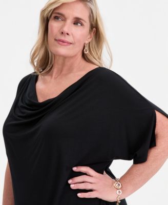 Plus Size Cowl-Neck Flutter-Sleeve Top