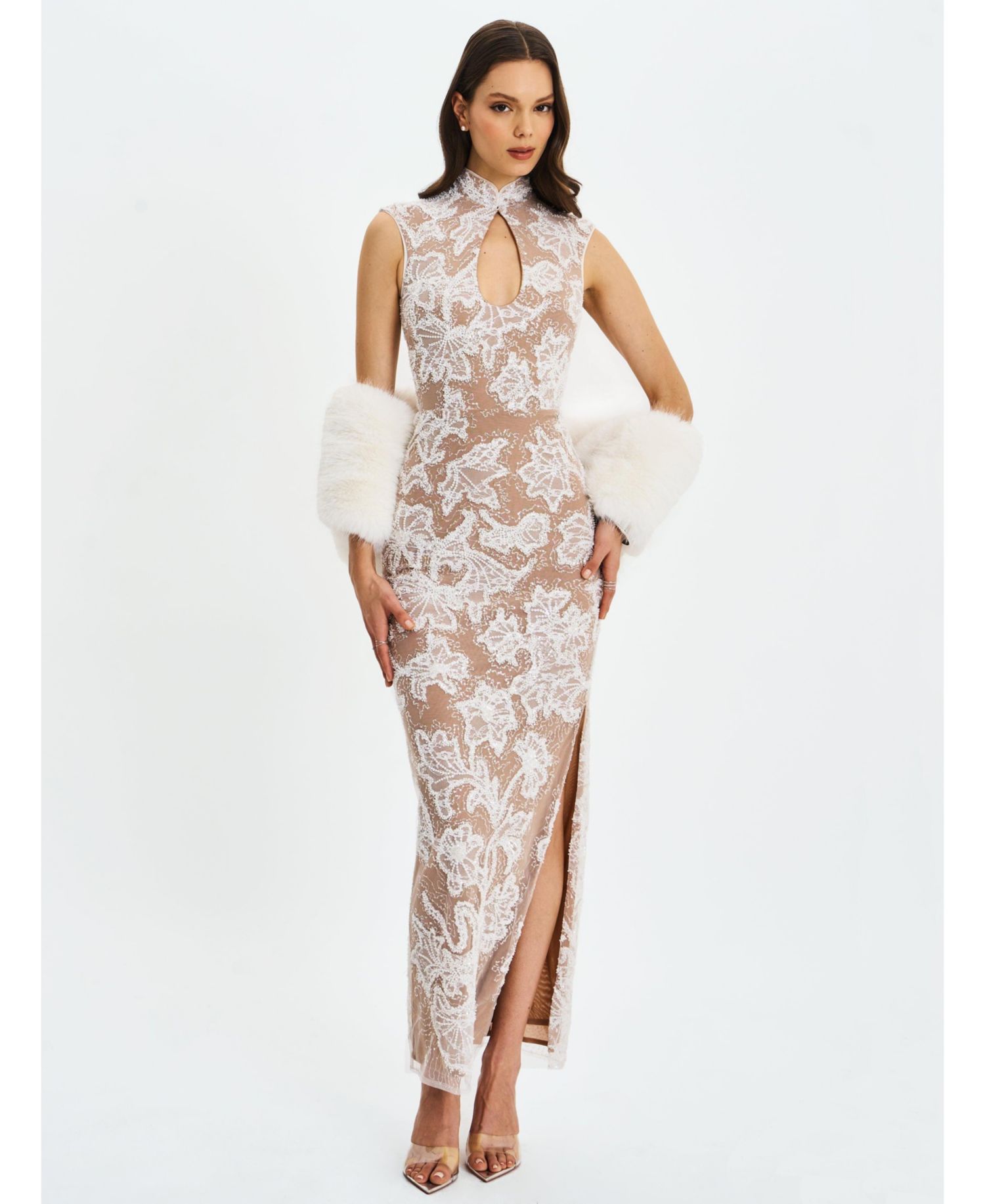 Women's Tavia Beaded Teardrop Neckline Maxi Dress