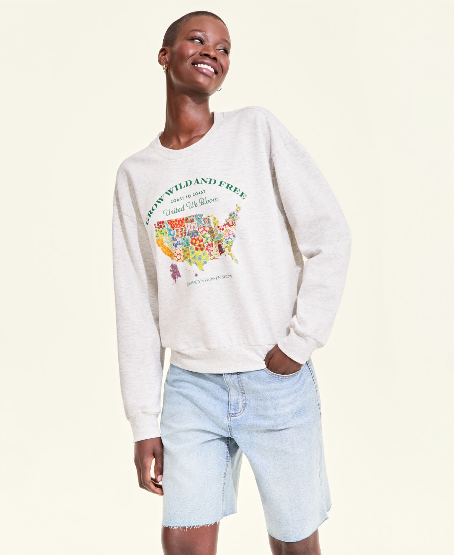Flower Show Women's U.S. Flower Map Sweatshirt