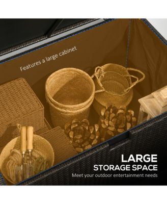 113 Gallon Deck Box with Groove Handle for Garden Tools