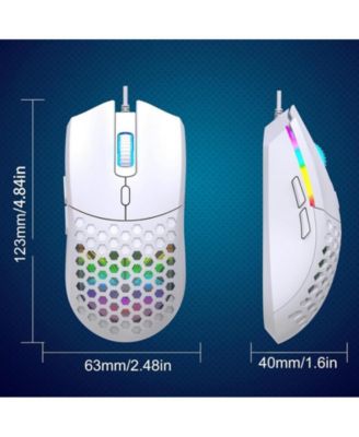Wired Gaming Mouse, 6400DPI High-Accuracy Optical Sensor RGB Mouse with 6 Buttons, Lightweight Design